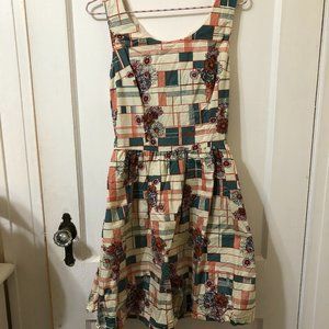 Modcloth Retro Floral Print Fit and Flare Dress